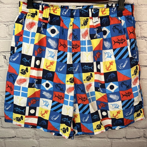 Columbia PFG Omni-Shade Retro‎ Nautical Print Fishing Swim Trunk size Men Large